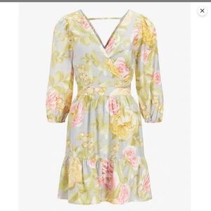 Express Floral open Tie Back Mini Dress